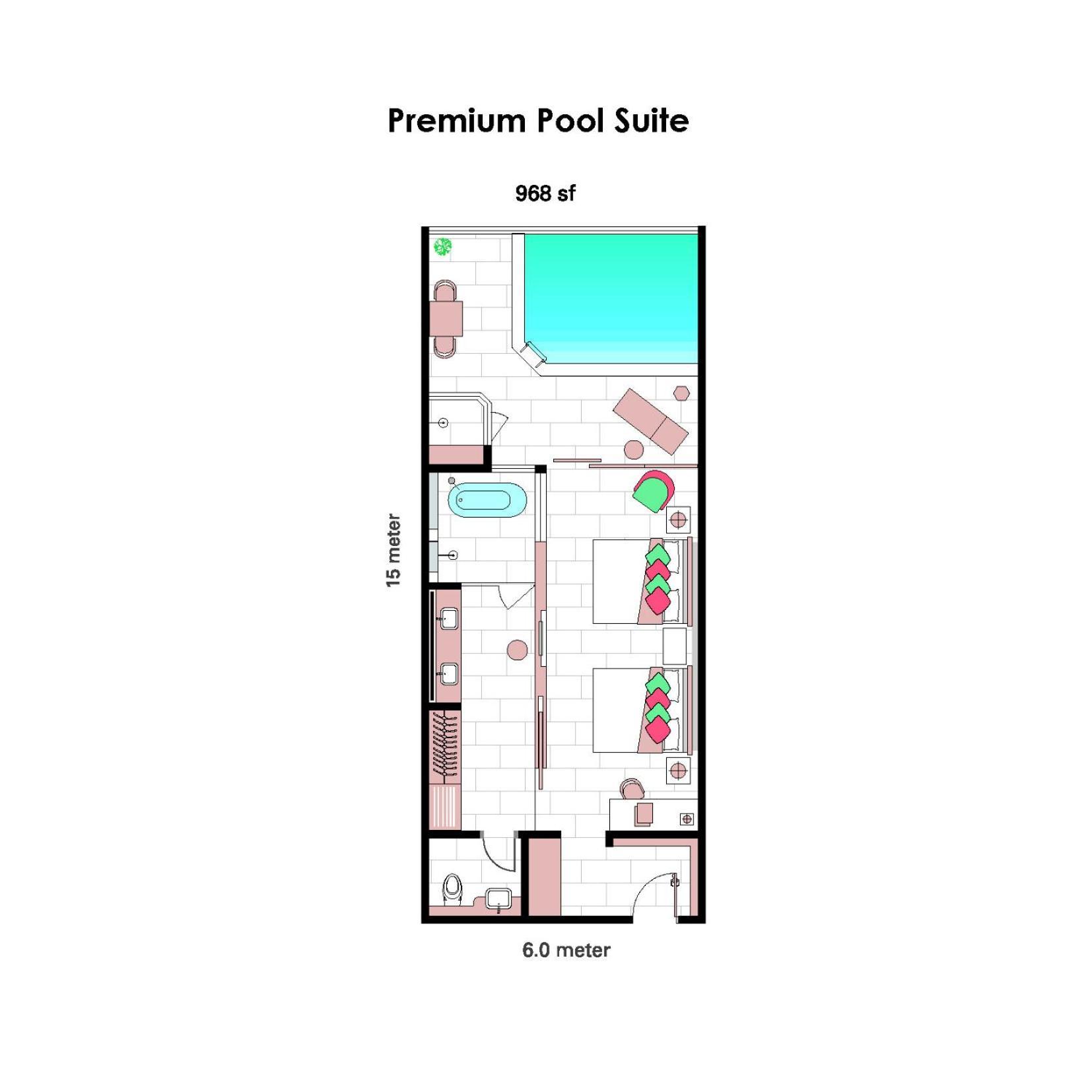 באייאן לפאס Lexis Suites Penang מראה חיצוני תמונה A floorplan of a typical hotel room